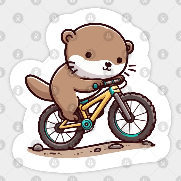 funny Otter mountain Biking Sticker by fikriamrullah